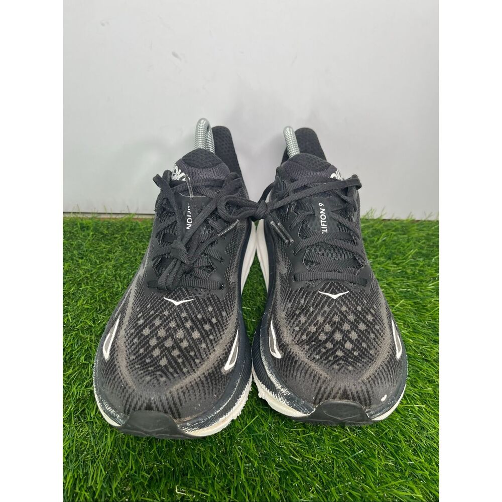 HOKA Clifton 9 Men’s Running Shoes Black White Size 8 D Athletic Sneakers - Picture 2 of 12
